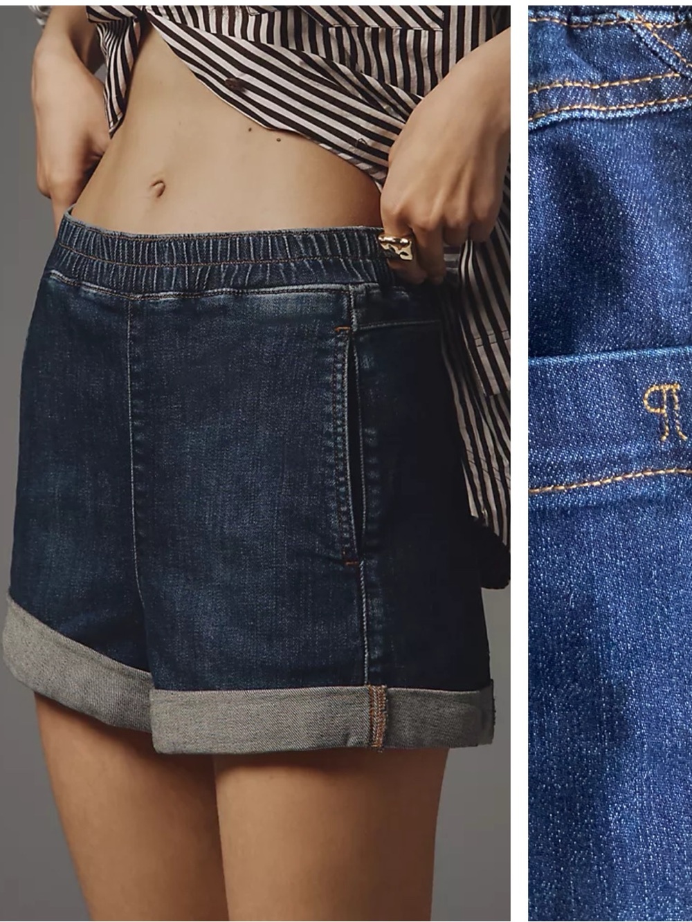 Anthropologie Pilcro Izzie Relaxed Pull On Denim Jean Shorts Medium